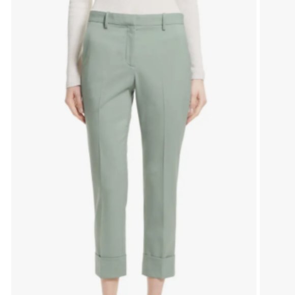 Theory Pants - Theory Crop Mid-rise Cuff Pants In Winter Green 4